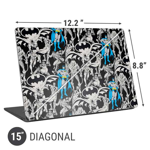 DC Comics Batman Characters Action Poses Print Universal Laptop 15in (12.2 x 8.8in) Skin